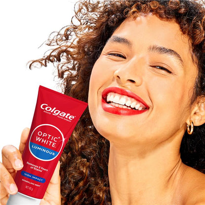 Colgate Toothpaste Optic White Luminous High Impact Teeth Whitening 85g