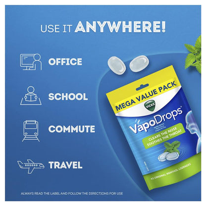 Vicks VapoDrops Original Menthol 42 Lozenges
