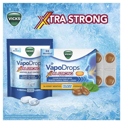 Vicks VapoDrops Xtra Strong Menthol Blast 16 Lozenges