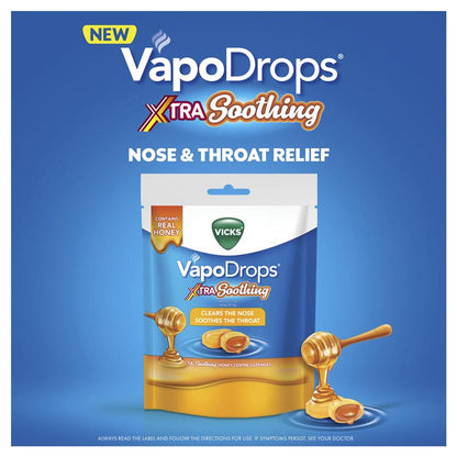 Vicks VapoDrops Xtra Soothing Honey Centre Lozenges 30 Pack