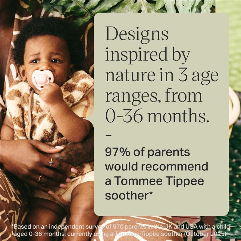 Tommee Tippee Natural Latex Ultimate Fit Soother 18-36 Months 2 Pack Assorted Colours