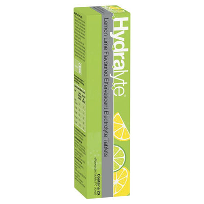 Hydralyte Effervescent Lemon Lime Electolyte Tablets 20 Pack
