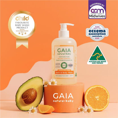 Gaia Natural Baby Bath & Body Wash 500ml Pump