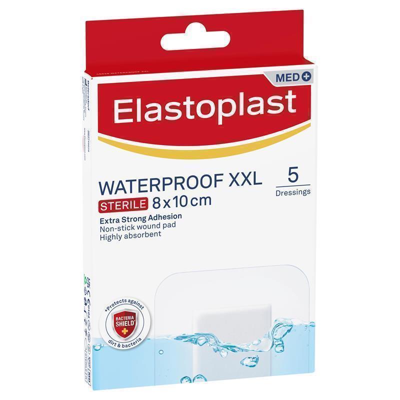 Elastoplast Waterproof Dressing XXL 8cm x 10cm 5 Pack