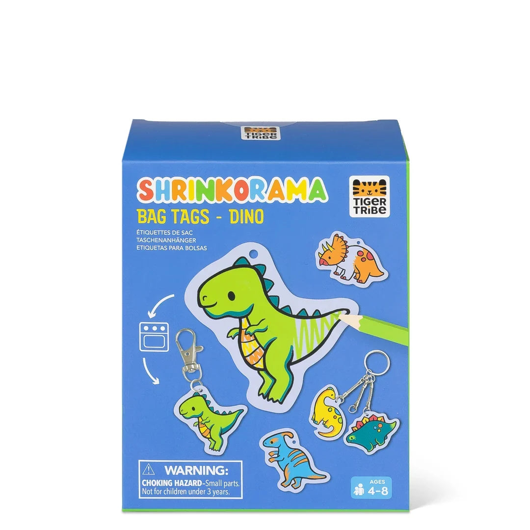Tiger Tribe Shrinkorama Bag Tag Dinosaur Art and craft for kids 4yrs+
