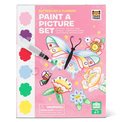 Tiger Tribe Paint A Picture Set Butterflies and Flowers Watercolour Paint ravel Toys Art and Craft for Kids 4yrs+