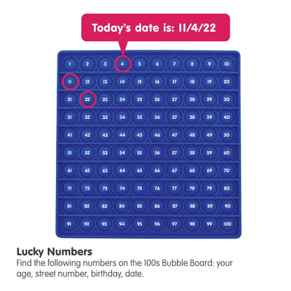 Count to 100 Fidget Board Pop it Learning Toy Blue Double Sided By Junior Learning Math Games for Kids STEM Toys 5yrs+