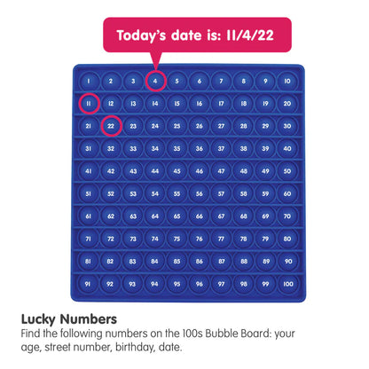 Count to 100 Fidget Board Pop it  Learning Toy Blue Double Sided By Junior Learning Math Games for Kids STEM Toys 5yrs+