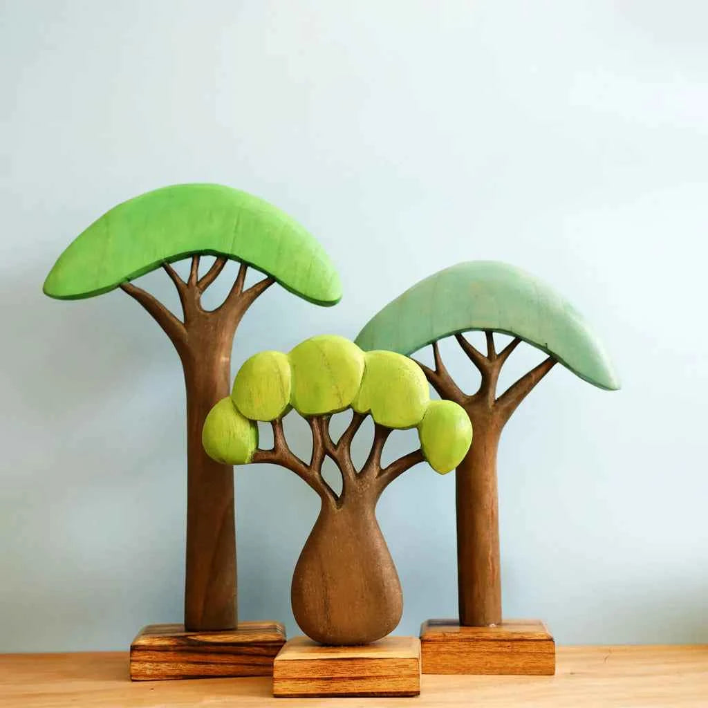 Papoose Wooden African Trees Set of 3 Pretend & Imaginative Play Toys 3yrs+