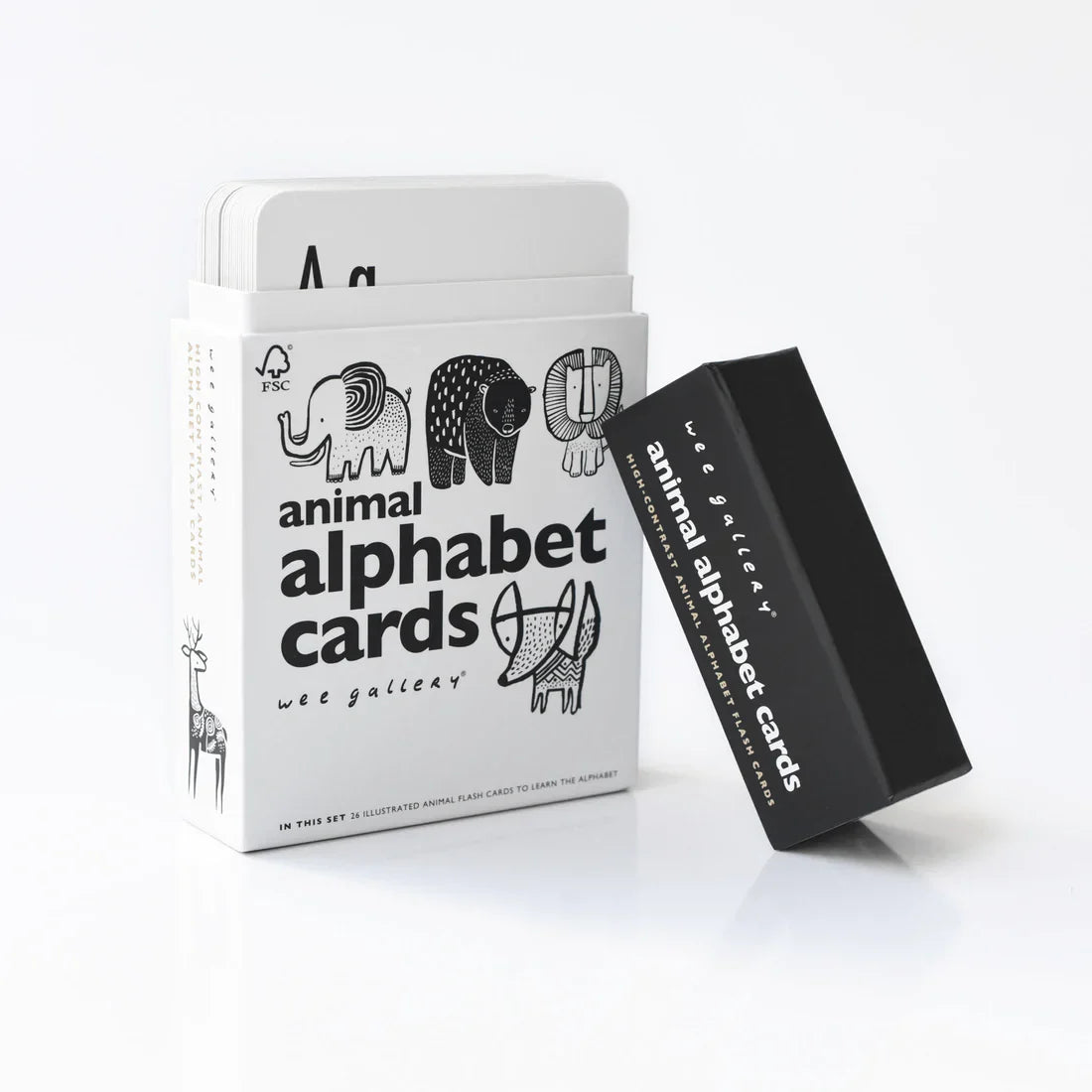 Wee Gallery Animal Alphabet Flash Cards Set of 26 Baby Cognitive Early Literacy Toys Baby Gifts Idea Best Seller 0m+