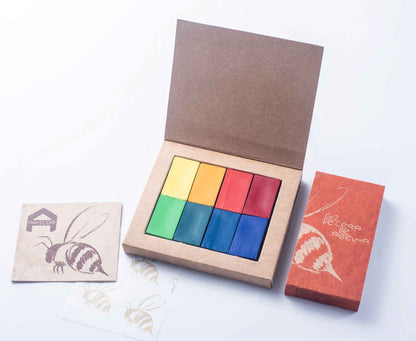 Apiscor Block Crayons Waldorf Education Inspired 8pc Stationary Art and craft for kids 3yrs+