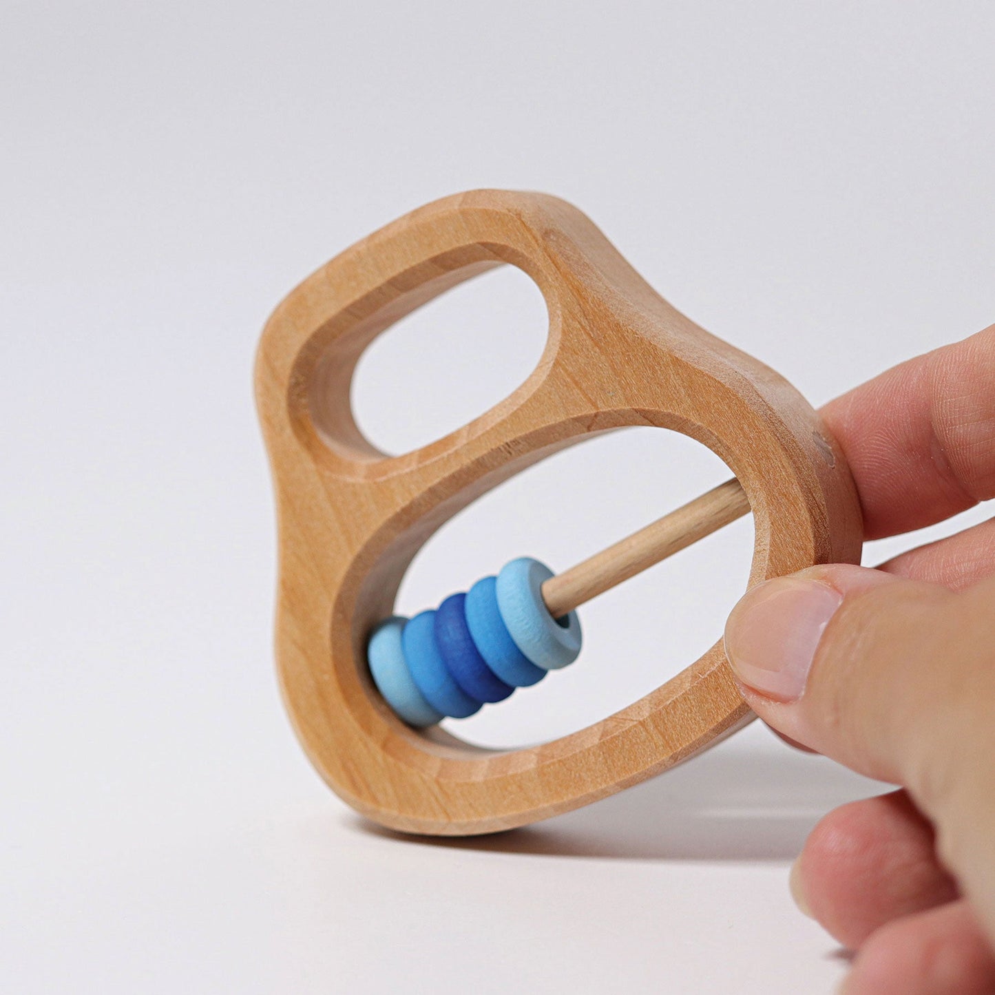 Grimm's Grasping Toy Rattle with Rings Blue Klipp Klapp Baby Toys Baby Gifts Idea 0m+