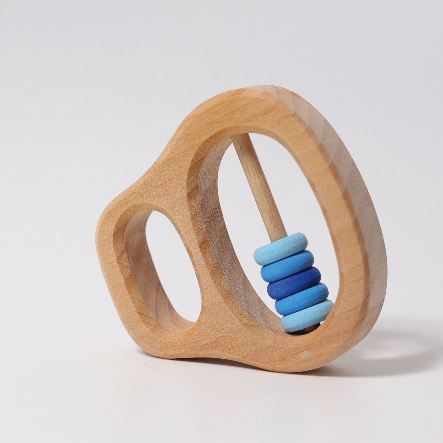 Grimm's Grasping Toy Rattle with Rings Blue Klipp Klapp Baby Toys Baby Gifts Idea 0m+