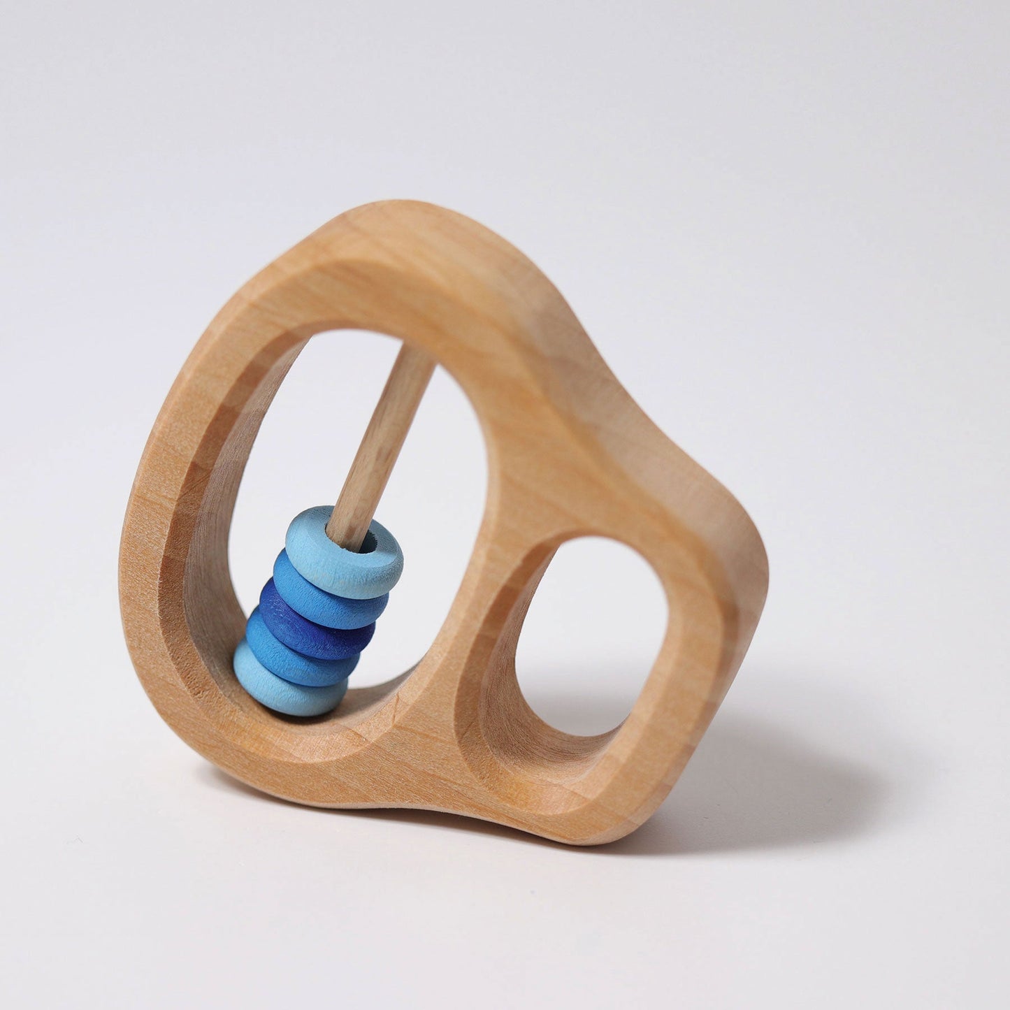 Grimm's Grasping Toy Rattle with Rings Blue Klipp Klapp Baby Toys Baby Gifts Idea 0m+