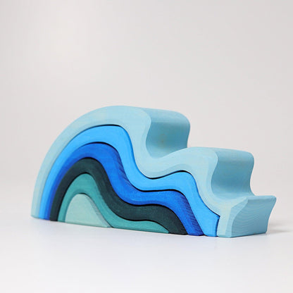Grimm's Large Stacking Water Waves Wooden Toddler Toys Best Seller 12m+