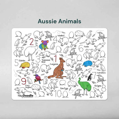 Hey Doodle 123 Aussie Animals Art and craft for kids Travel Toys Early Math Best Seller Most Loved in Store 3yrs+