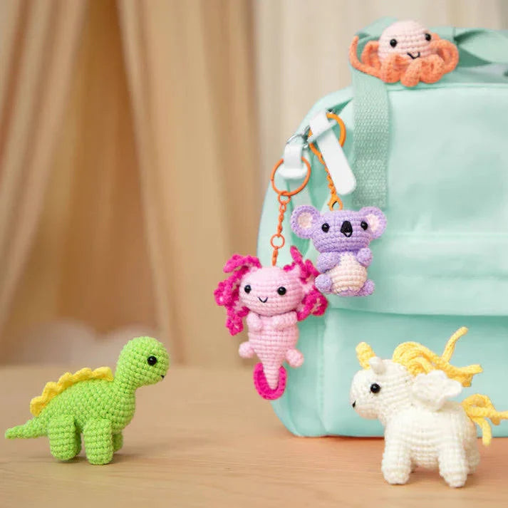Avenir Crochet Keychain Kit Baby Stegosaur Art and Craft for Kids 8yrs+