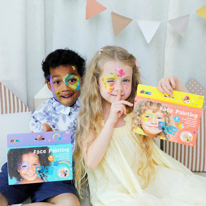 Avenir Face Painting 6 Colours Assorted Designs Art and Craft for Kids 3yrs+