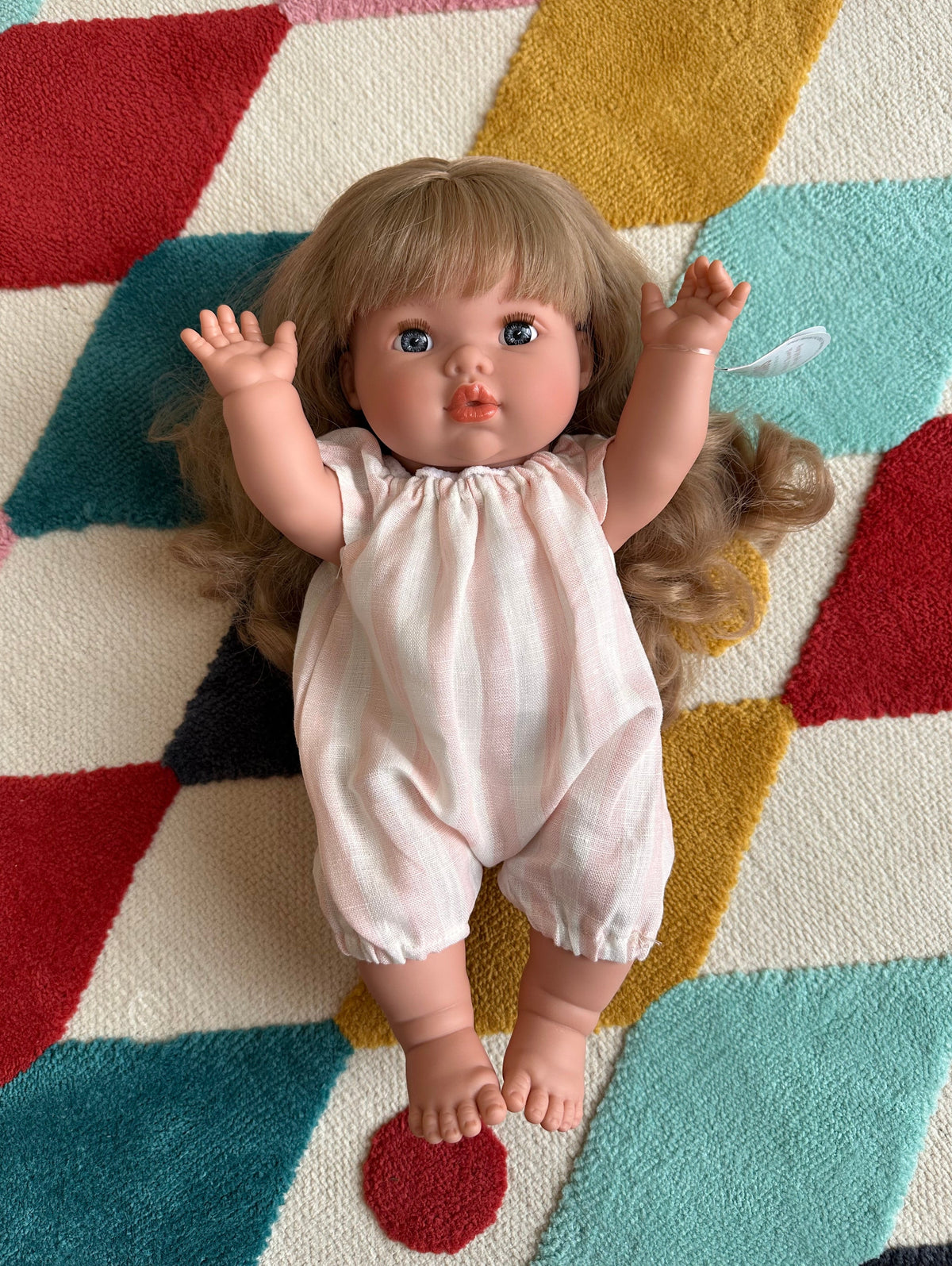 Baby Girl Doll Fully Dressed in pink outfit 3 designs 34cm by Mini Colettos Lyra Pretend and Imaginary play Toy gift idea for 3yrs+