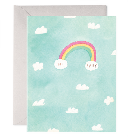 Hi Baby Sky Foil Card by E. Frances Paper New Born Card