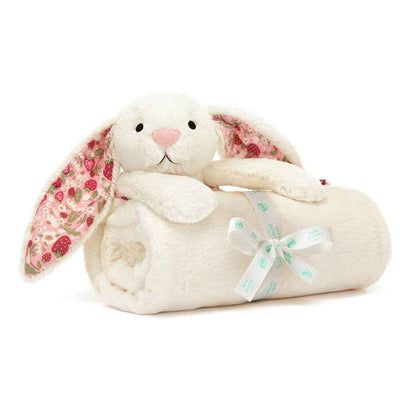 Jellycat Blossom Cream Bunny 'Berry' Blankie