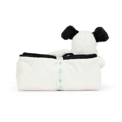 Jellycat Blankie Bashful Black & Cream Puppy 56cm