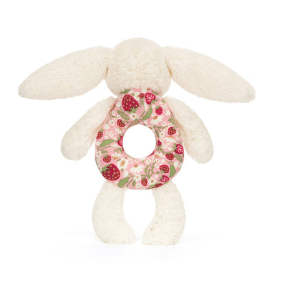 Jellycat Blossom Cream Bunny 'Berry' Ring Rattle 18cm
