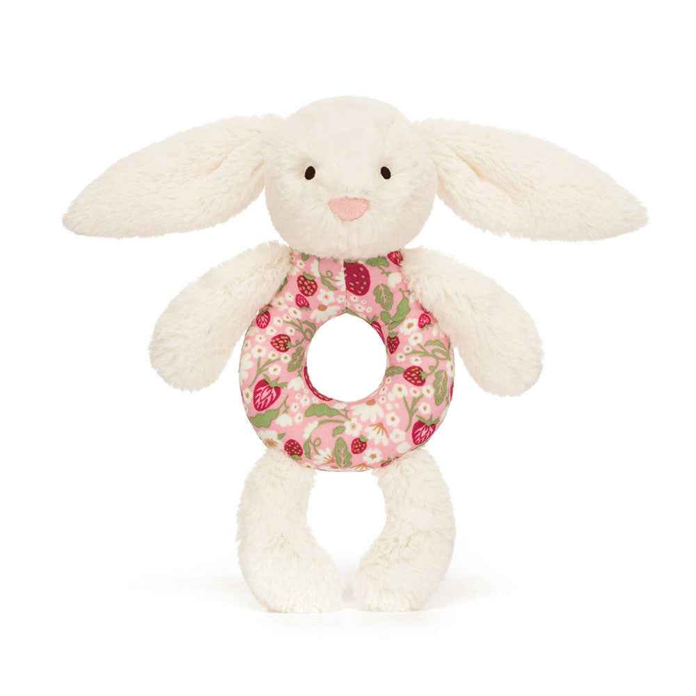 Jellycat Blossom Cream Bunny 'Berry' Ring Rattle 18cm