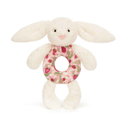 Jellycat Blossom Cream Bunny 'Berry' Ring Rattle 18cm