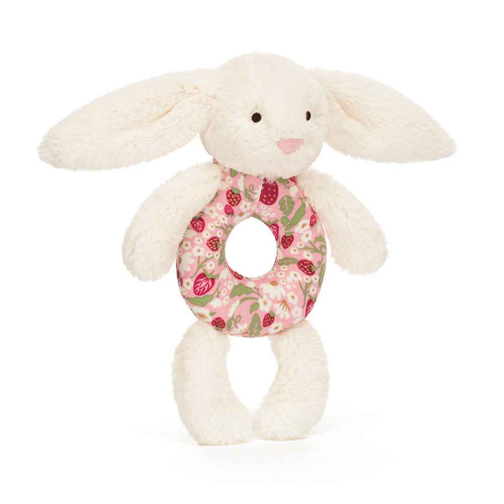 Jellycat Blossom Cream Bunny 'Berry' Ring Rattle 18cm