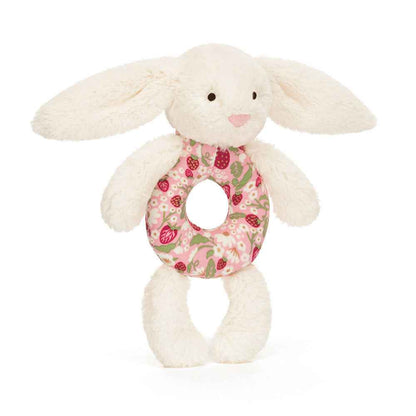 Jellycat Blossom Cream Bunny 'Berry' Ring Rattle 18cm