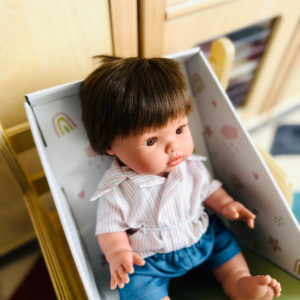 Baby Boy Doll Fully Dressed outfit 34cm by Mini Colettos Rafael Pretend and Imaginary play Toy gift idea for 3yrs+