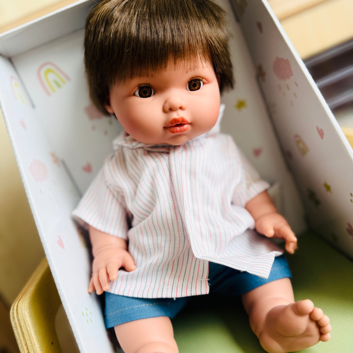 Baby Boy Doll Fully Dressed outfit 34cm by Mini Colettos Rafael Pretend and Imaginary play Toy gift idea for 3yrs+