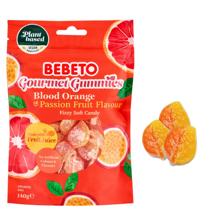 Bebeto Gourmet Gummies Blood Orange & Passion Fruit 140g (vegan)