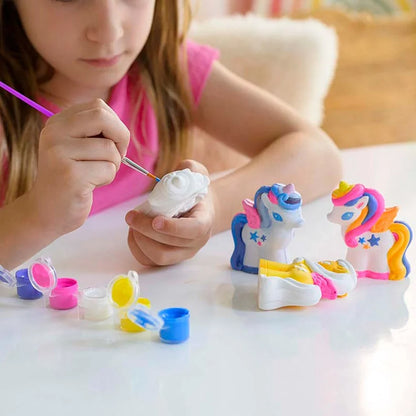 Mould & Paint 3D Unicorns Kit By 4M Unicorn Toys Art and Craft for Fairy Unicorn and Castle Theme 5yrs+ 5yrs+