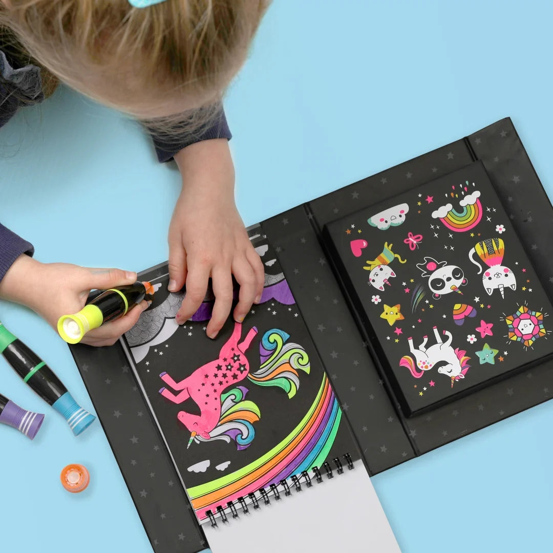 Tiger Tribe Neon Colouring Set Unicorns and Friends Activity Book Art and Craft for kids 5yrs+