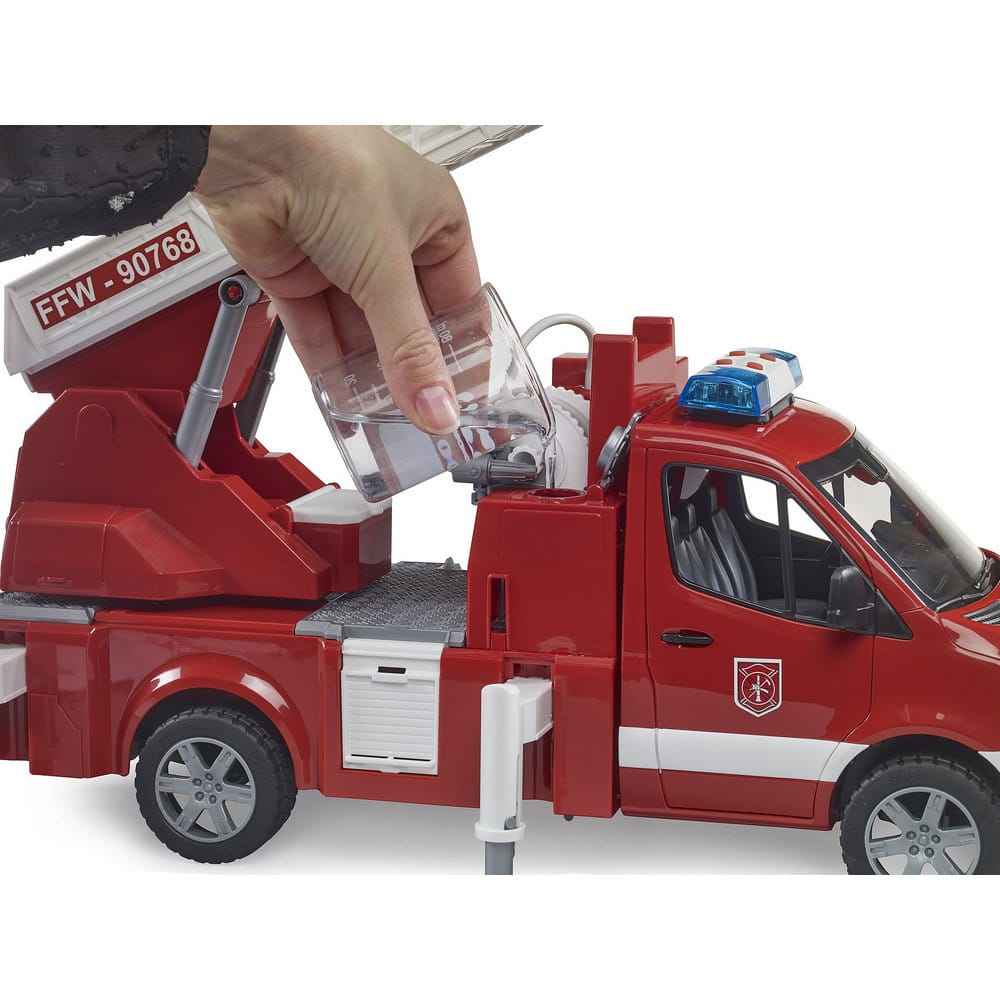 Bruder 1:16 MB G3 Sprinter Fire Engine with Ladder and Water Pump Lights and Sound Toy Car Retired 4yrs+