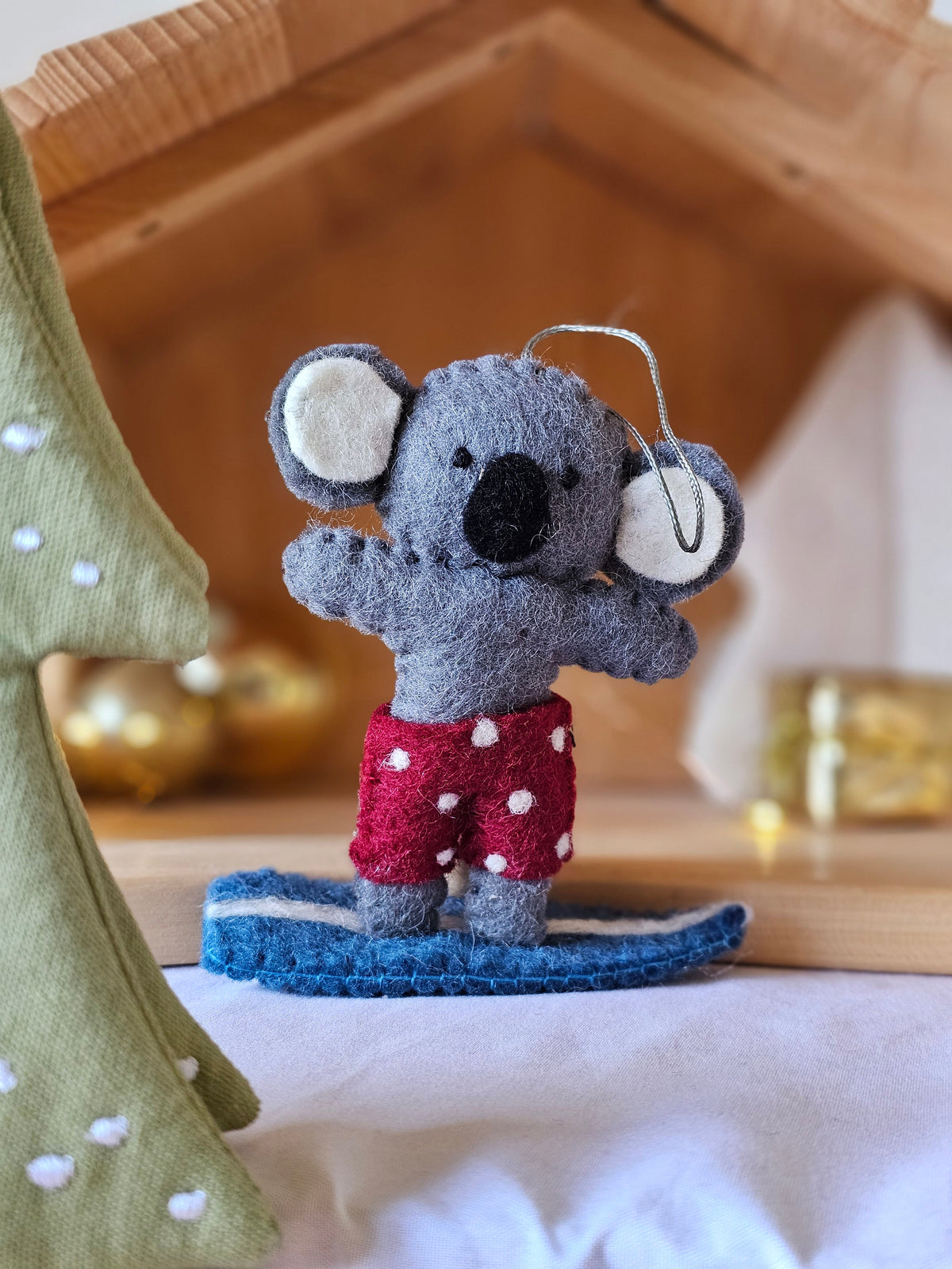 Pashom Felt Christmas Tree Decor Surfing Koala Pretend & Imaginative Play Toys Christmas Range 3yrs+