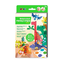 Avenir Watercolour Painting & Origami Set Dinos Interactive Activity Travel Toys Art and Craft for Kids 3yrs+