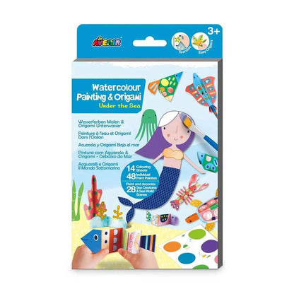 Avenir Watercolour Painting & Origami Set Under the Sea Interactive Activity Travel Toys Art and Craft for Kids 3yrs+