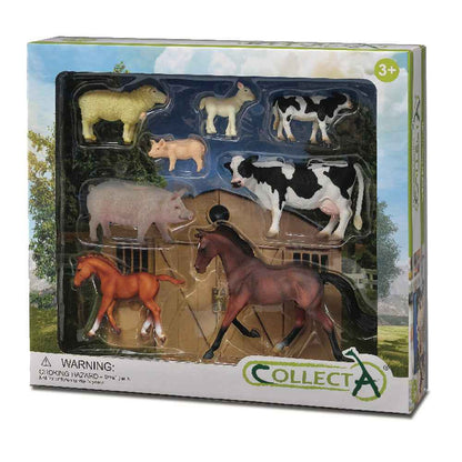 Farm Animals Figurine Collection 8pc Gift Box Set by CollectA Animal Figurines 3yrs+