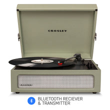 Crosley Voyager Bluetooth Portable Turntable - Sage + Bundled Majority D40X Bluetooth Speakers - Black