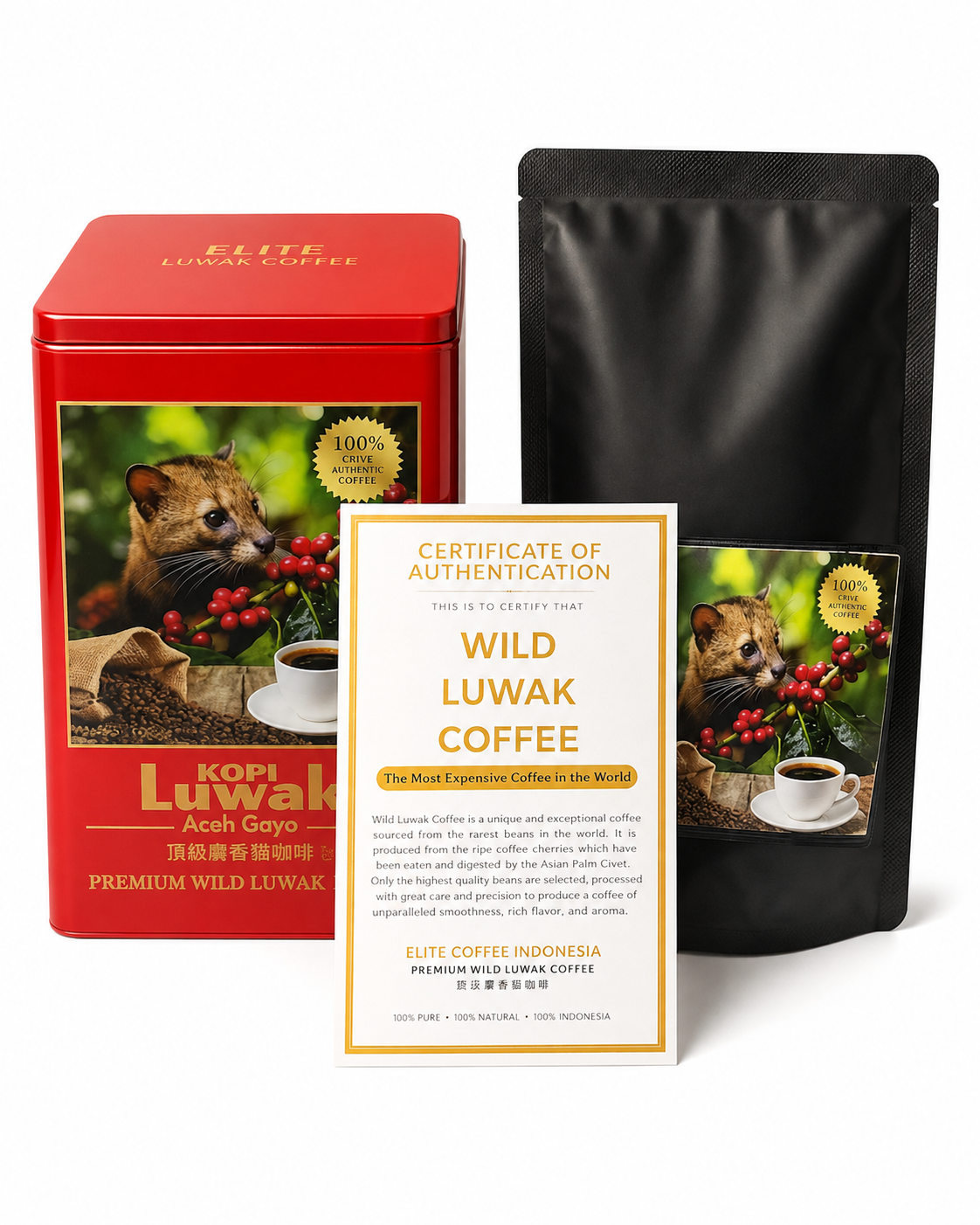 Premium Wild Kopi Luwak Arabica Civet Coffee Beans – Luxury Tin