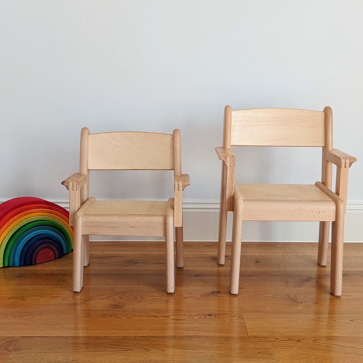 Montessori Kids Furniture My First CHAIR WITH ARM (6 - 30 months) Beechwood 22cm(H) Best Seller (Furniture Shipping)