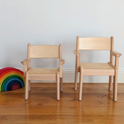 Montessori Kids Furniture My First CHAIR WITH ARM (6 - 30 months) Beechwood 22cm(H) Best Seller (Furniture Shipping)