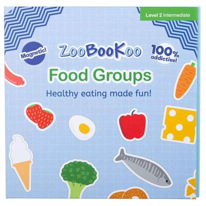 ZooBooKoo Food Groups Magnetic Interactive Activity Book Early Science STEM Travel Toys Best Seller 5yrs+