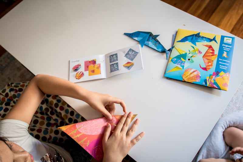 Sea Creatures Origami Paper by Djeco Stationary Art and craft for kids Ocean Toys 7yrs+