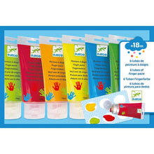 Finger Paint Tubes 6 Colours by Djeco Stationary Toddler Art and Craft Motor Skills Developmental Toys for Toddlers 18m+
