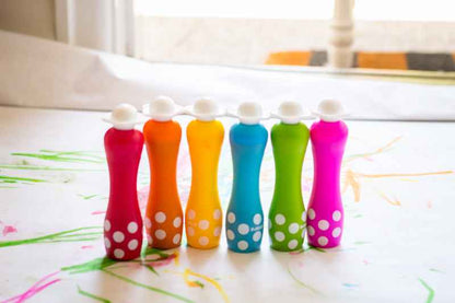 Dot Foam Markers 6 Colours by Djeco Stationary Toddler Art and Craft Developmental Toys for Toddlers Best Seller 18m+