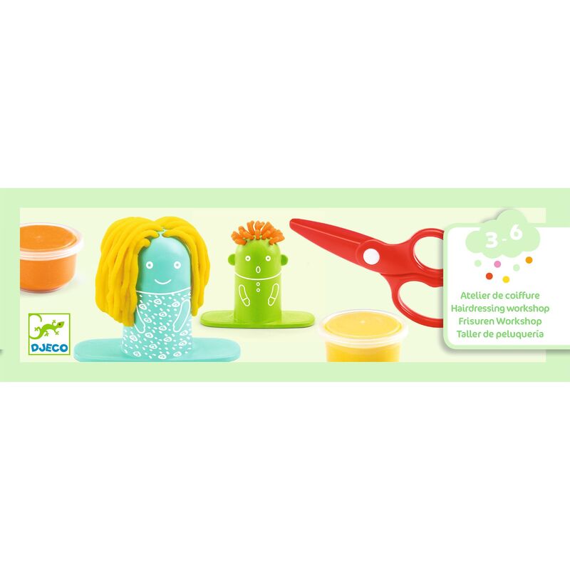 Hairdressing Modelling Playdough Set by Djeco Art and craft for kids 3yrs+
